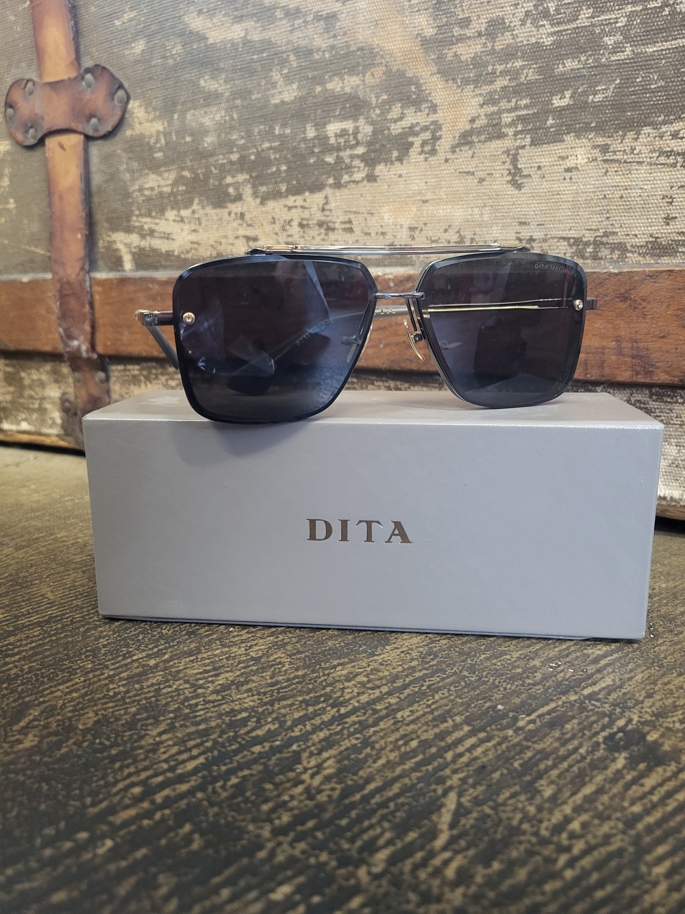 DITA Sunglasses Mach Six Aviator Unisex Black Gold